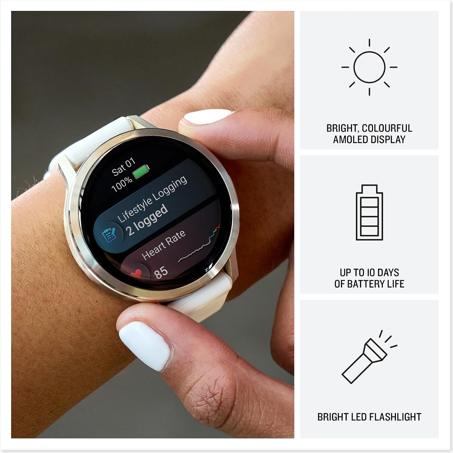 Garmin Venu 4 41mm GPS Smartwatch - Silver/Periwinkle
